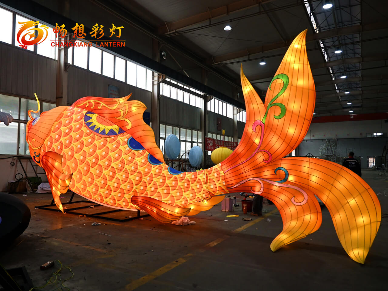 新年鲤鱼彩灯