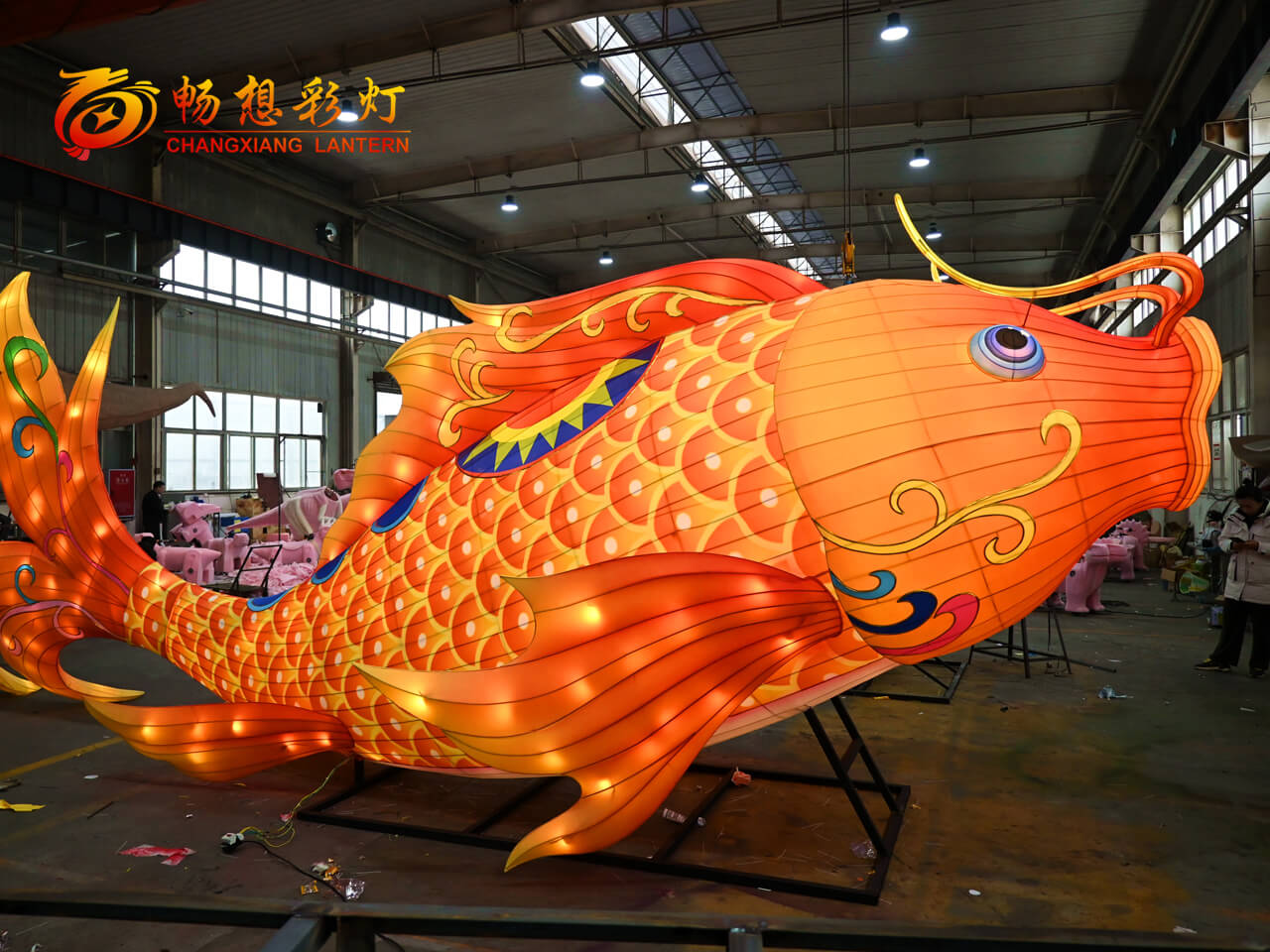 新年鲤鱼彩灯